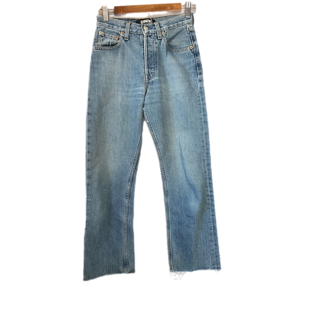 Reformation Jeans Womens Size 24 High Waisted Button Fly Distressed Flare Denim
